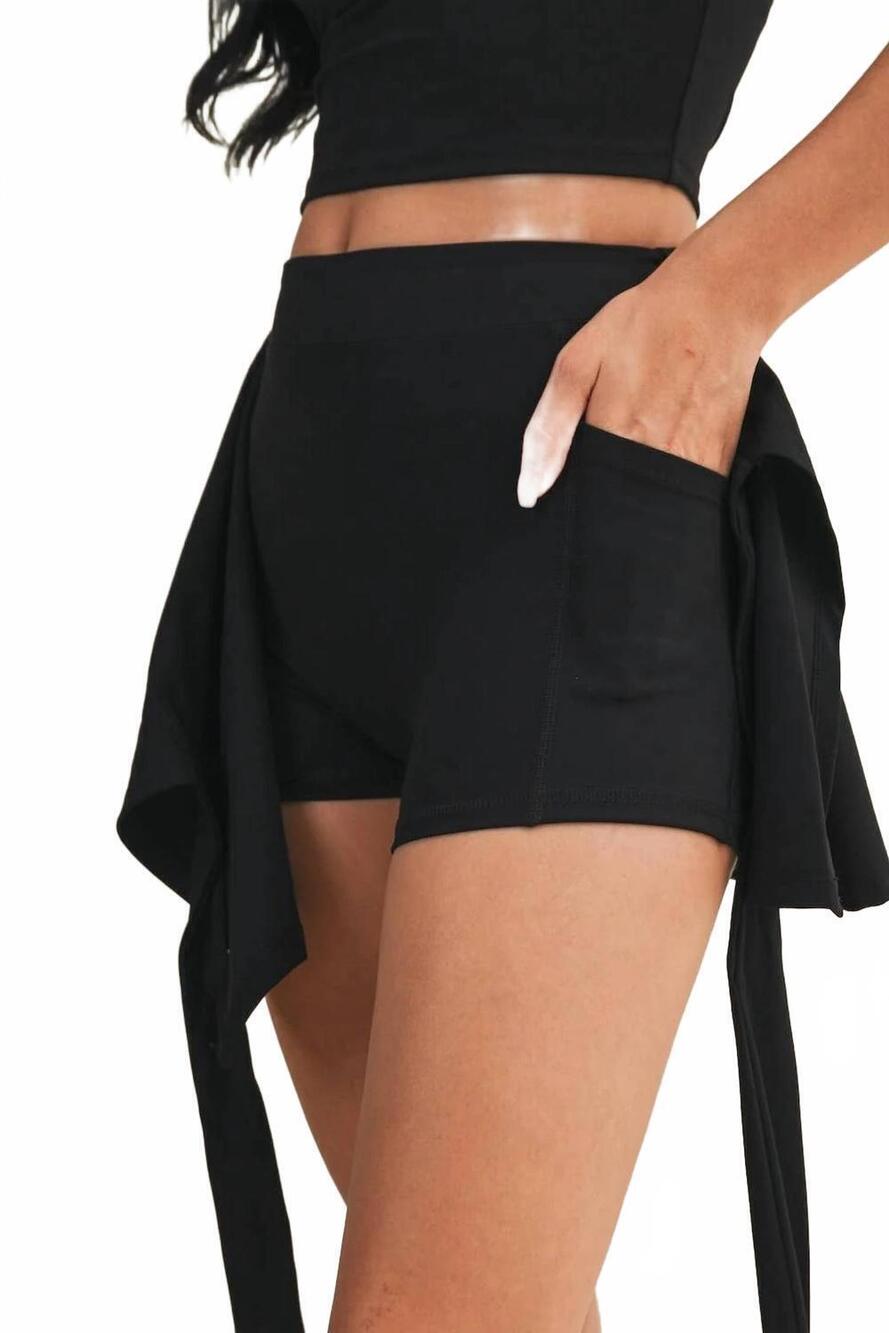 NEW KIMBERLY C wrap tie skort in black - Picture 8 of 10